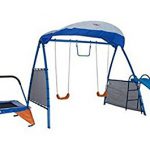 IronKids Playground with swings, slide, and trampoline: Best Swing Sets for Small Backyards