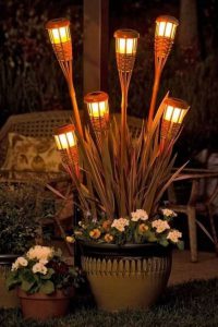 Tiki Torch Planter: Outdoor Patio Lighting Ideas