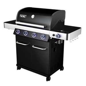 Best 4 Burner Propane Grills 2019: Monument Grills Porcelain 4 Burner Propane Gas Grill with LED Lights, Black