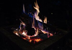 traditional bonfire pit is a source of warmth