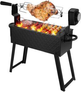 KKTECT Portable Spit Rotisserie and BBQ Charcoal Grill