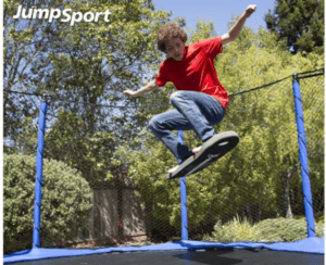 Teen boy on bounce board