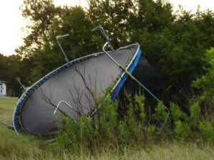 trampoline damaged in storm