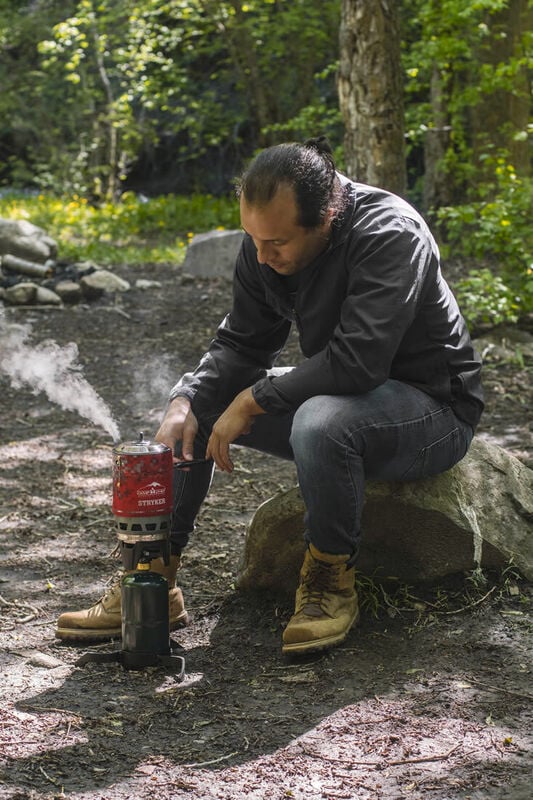 The Camp Chef Stryker is a fairly small stove but perfect for one or two people